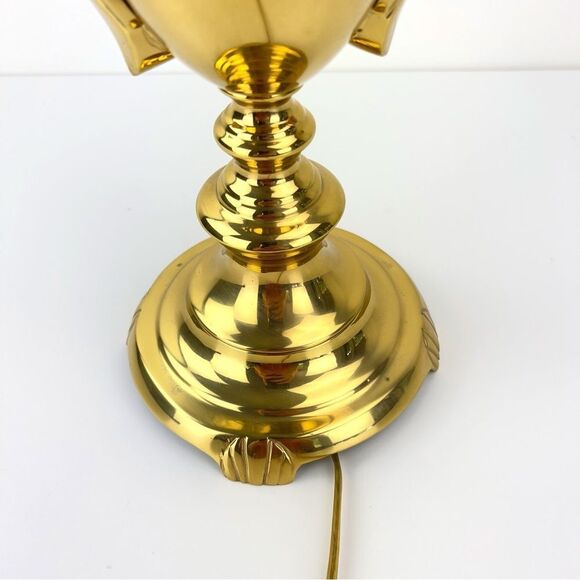 Vintage Hollywood Regency Swan Polished Brass Table Lamp 28” H - Picture 7 of 13